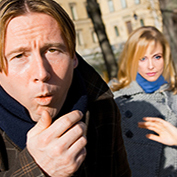 woman afraid of being exposed to whooping cough after being coughed on by a man