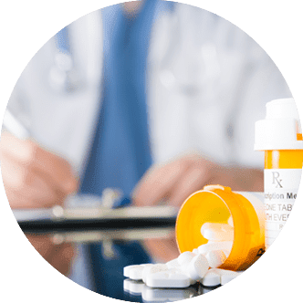 Image of physician writing refill